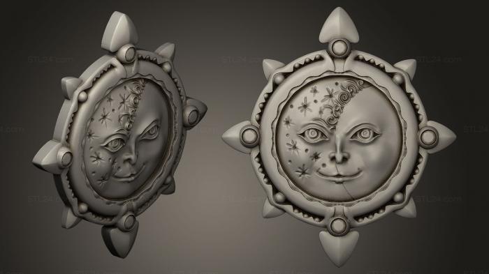 High reliefs and bas-reliefs of fantasy (Sun and Moon, GRLFF_0017) 3D models for cnc